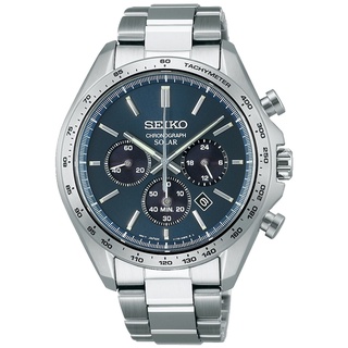 私訊甜甜價SEIKO精工 太陽能 簡約時尚三眼計時腕錶 (V175-0FA0B / SBPY163J)藍