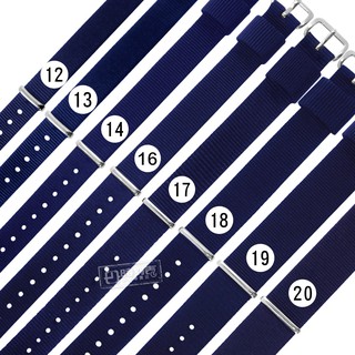 Watchband / 12.13.14.16.17.18.19.20mm / DW各品牌通用 不鏽鋼扣頭尼龍錶帶 藍色
