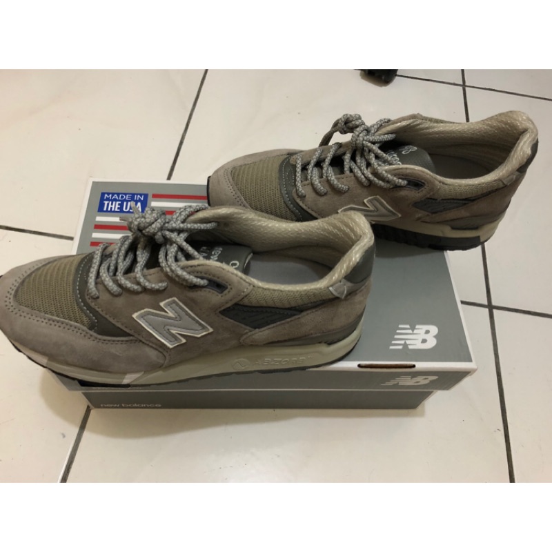 保證正品 只穿一次 隨便賣 NEW BALANCE 【W998G】ABZORB 麂皮X皮革 美國製 元祖灰 24cm