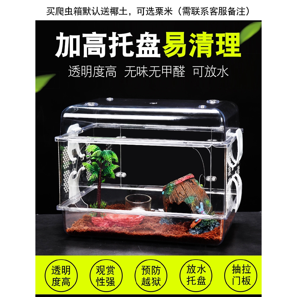 Wild Fruit 爬蟲飼養箱水龜陸龜箱蜥蜴守宮蜘蛛角蛙箱亞克力爬蟲箱爬寵箱全透明利於觀察 清洗方便 可放水 蝦皮購物