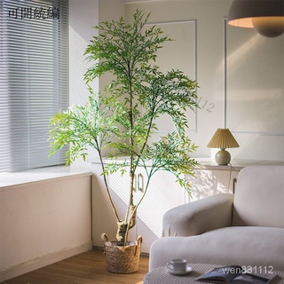 限時免運 NA傢花房模擬綠色植物落地盆景客廳傢居裝飾南天竹假樹植物盆栽