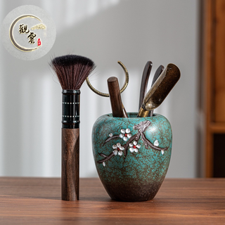 臺灣現貨【觀雲】日式茶道六君子 六君子 茶勺 養壺筆 茶具 收納筒 家用功夫外掛配件茶筒