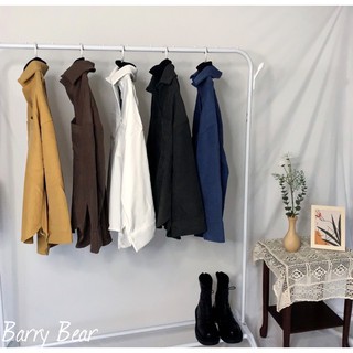 Barry Bear(現貨)熱銷春秋款寬鬆純色假兩件襯衫/5色