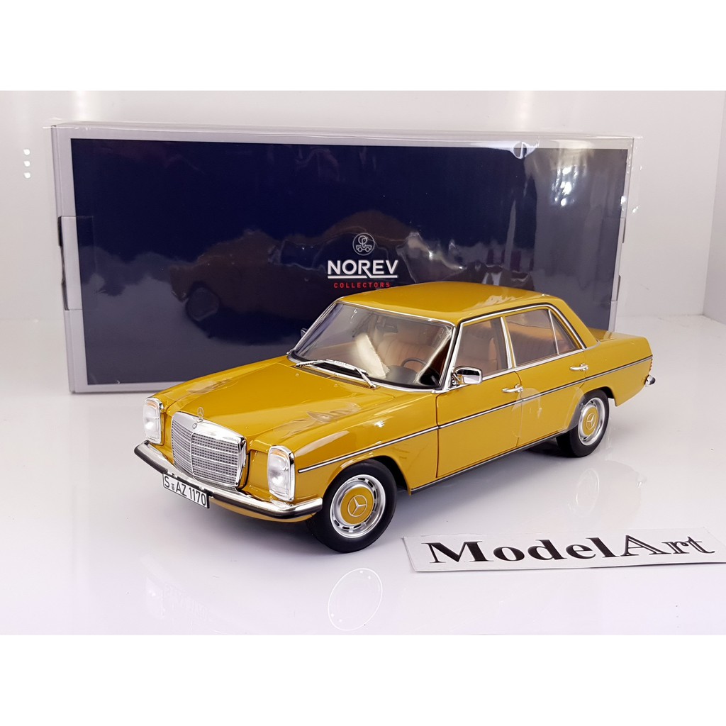 【模型車藝】1:18 Norev Mercedes-Benz 200 E-Class 1968(W115)沙漠黃【全開】