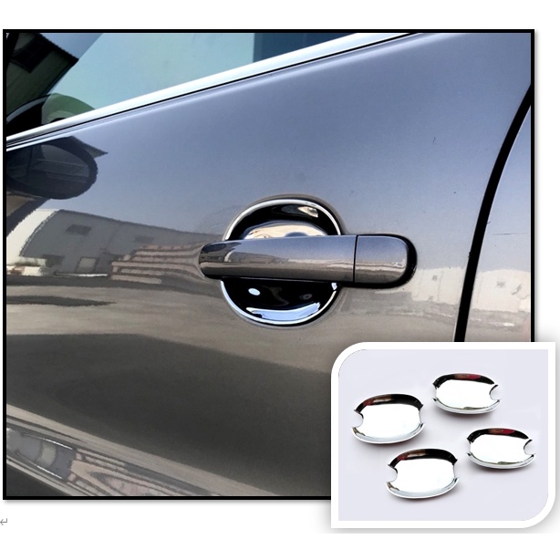 圓夢工廠 VW 福斯 Tiguan 2007~2015 改裝 鍍鉻銀 車門防刮門碗 內襯 內碗 版金保護貼片