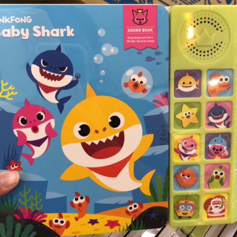 韓國🇰🇷代購-正版! Pinkfong 碰碰狐X鯊魚寶寶 英文版有聲書 韓國音樂書