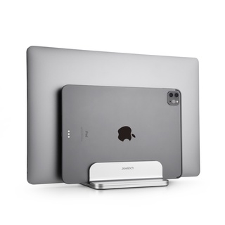 Jokitech 雙口垂直式筆電立架鋁合金筆記型電腦收納架Macbook立架 通用型筆電立架 立式筆電架銀色