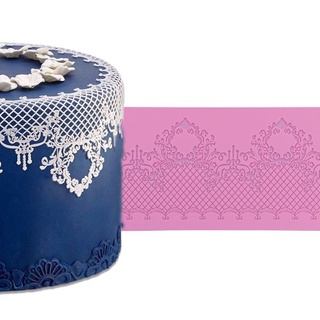(台灣發貨）蛋糕模具-棒棒糖模具-硅膠模具-烘焙工具蕾絲墊模具粉色蛋糕裝飾花邊工具皇冠浮雕蛋糕硅膠模具 7KbF