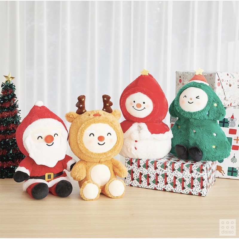 現貨不用等 韓國進口聖誕節期間限定大創daiso 超軟毛舒適聖誕樹雪人聖誕老人麋鹿娃娃玩偶 蝦皮購物