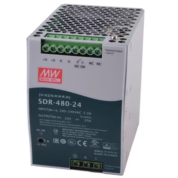 SDR-480-24 DIN導軌電源 480W 24V 20A MEAN WELL AC/DC DIN 導軌電源供應器