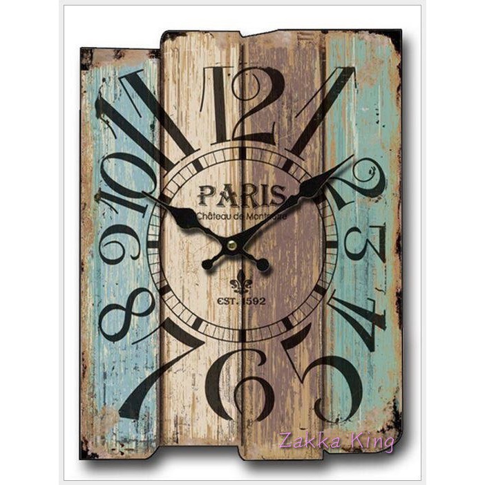 [HOME] 時鐘 PARIS復古數字掛鐘壁掛鐘 歐式古典時鐘 攝影道具咖啡廳民宿客廳牆面裝飾店面營業場所佈置
