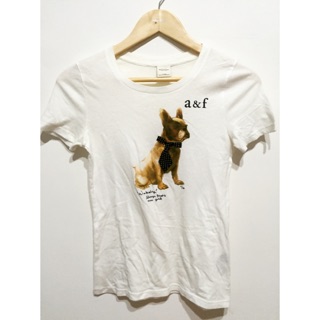 Abercrombie and Fitch a&f kids 鬥牛犬塗鴉白短袖上衣 t-shirt t恤