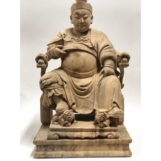 「華誠」1尺3連座 吳府千歲白身神像 江西樟木雕刻 金身 神像 吳府王爺 三王