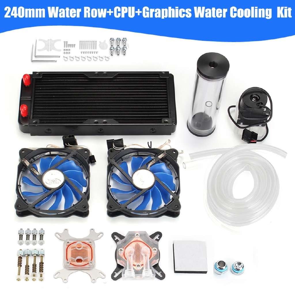 240 毫米 PC 水冷套件,帶水排 + CPU 水冷系統套件電腦散熱器泵水箱散熱器