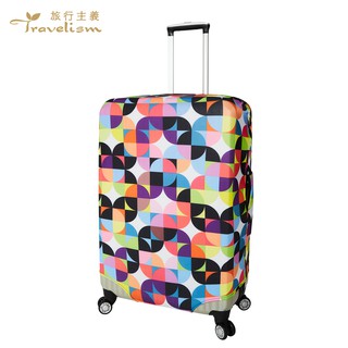 【箱衣WAY-免運】[Travelism-潮流系列] 幾何圖案 L號 M號 S號 行李箱套旅行箱登機箱防塵套創意箱套