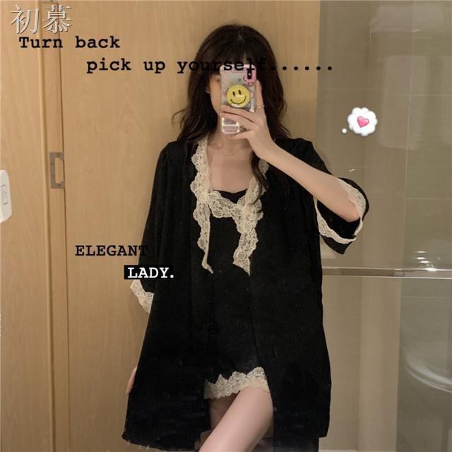 21年春夏裝溫柔絨絲性感睡衣裙家居服睡袍吊帶可愛女學生睡衣女gu Spao 萊恩罩杯式大耳狗 蝦皮購物