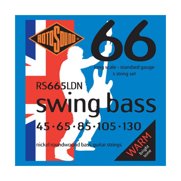 飛翔羽翼樂器行 RotoSound #RS665LDN 電貝斯弦 (五弦/鍍鎳鋼纏繞/45-130/Swing Bass