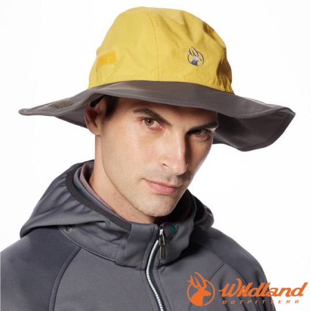 【荒野 WildLand】極限款 登山超輕抗UV防水透氣大盤帽子(透氣10000+) 遮陽帽/W2016-33 駱黃色