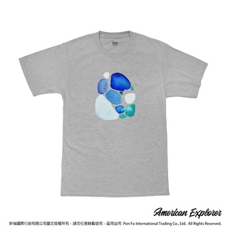 American Explorer 美國探險家 潮T 美國棉 T-Shirt 純棉 短袖 客製化圖案T恤 (藍石子)