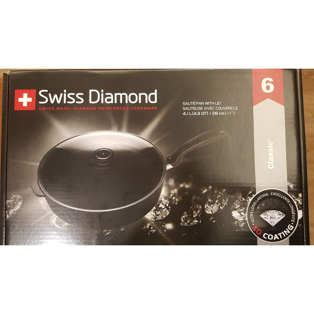 [全新現貨] 瑞士原裝 Swiss Diamond 頂級 鑽石鍋 28公分 深煎鍋