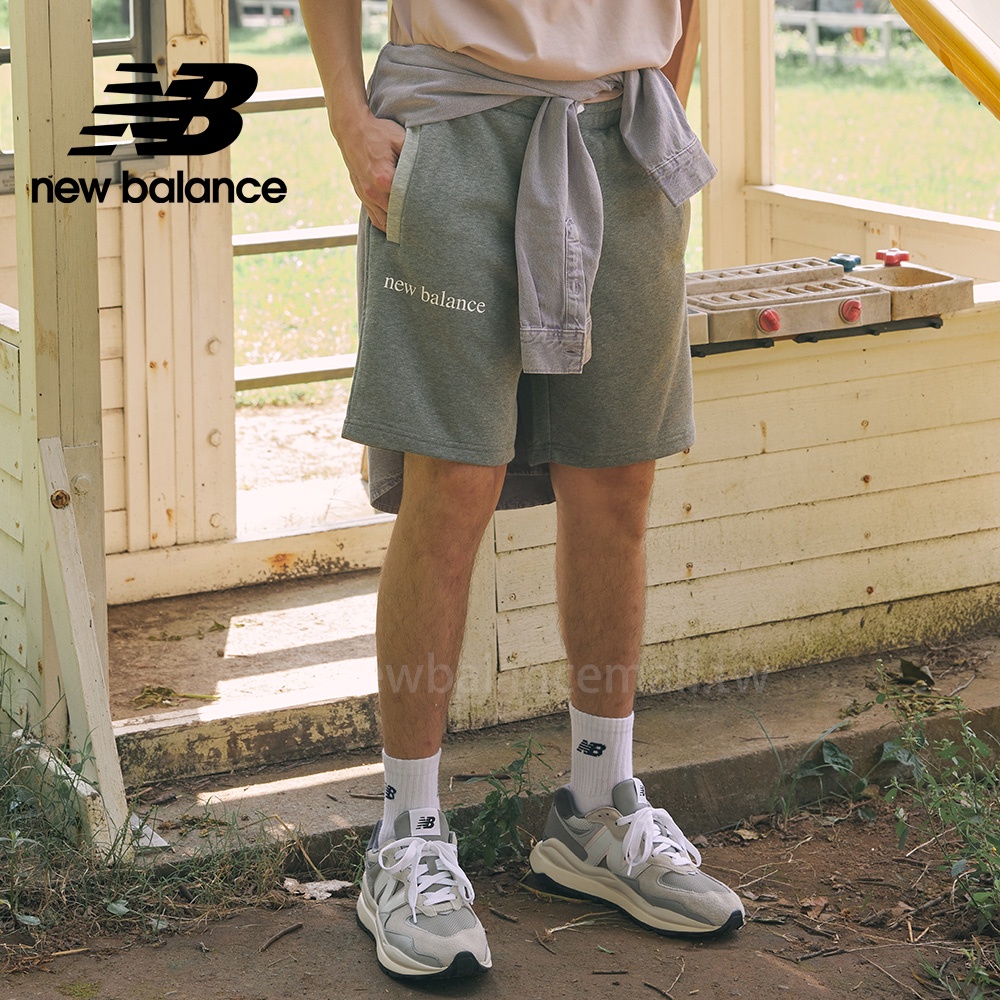 【New Balance】NB棉質短褲_男性_灰色_AMS21552HC