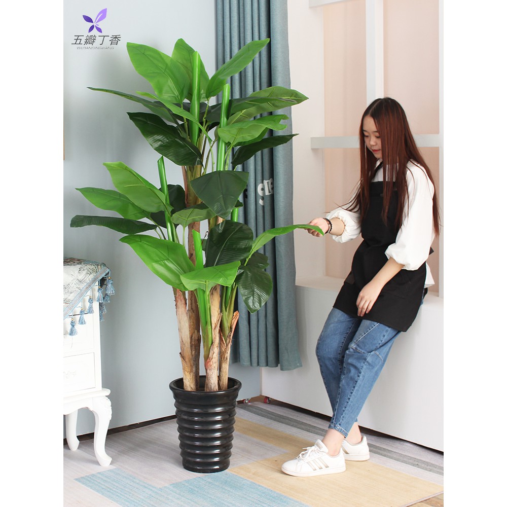 芭蕉樹高仿真植物室內裝飾大型假樹香蕉樹落地盆栽景客廳綠植塑料花 蝦皮購物