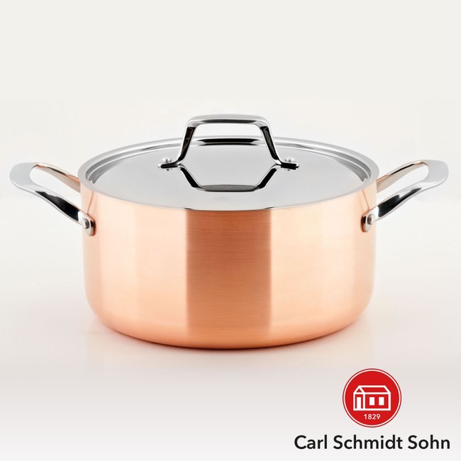 HOLA Carl Schmidt Sohn LASSAN 蘿莎 不鏽鋼 雙耳湯鍋 24cm 複合銅 銅鍋
