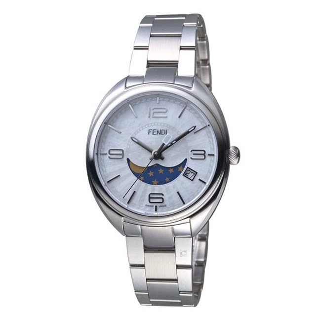 FENDI芬迪 時尚銀色 石英腕錶 (F232034500) 35mm