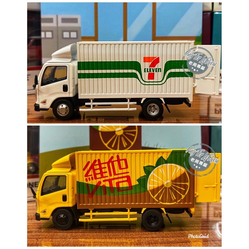 現貨 老周微影 Tiny 1/64 拓意 7-11 711 維他奶 凍檸茶 貨車 合金模型車 Tlv Tomica 多美