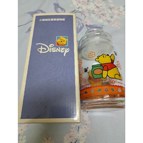 迪士尼Disney可愛小熊維尼卡通造型玻璃瓶 儲物罐 密封罐
