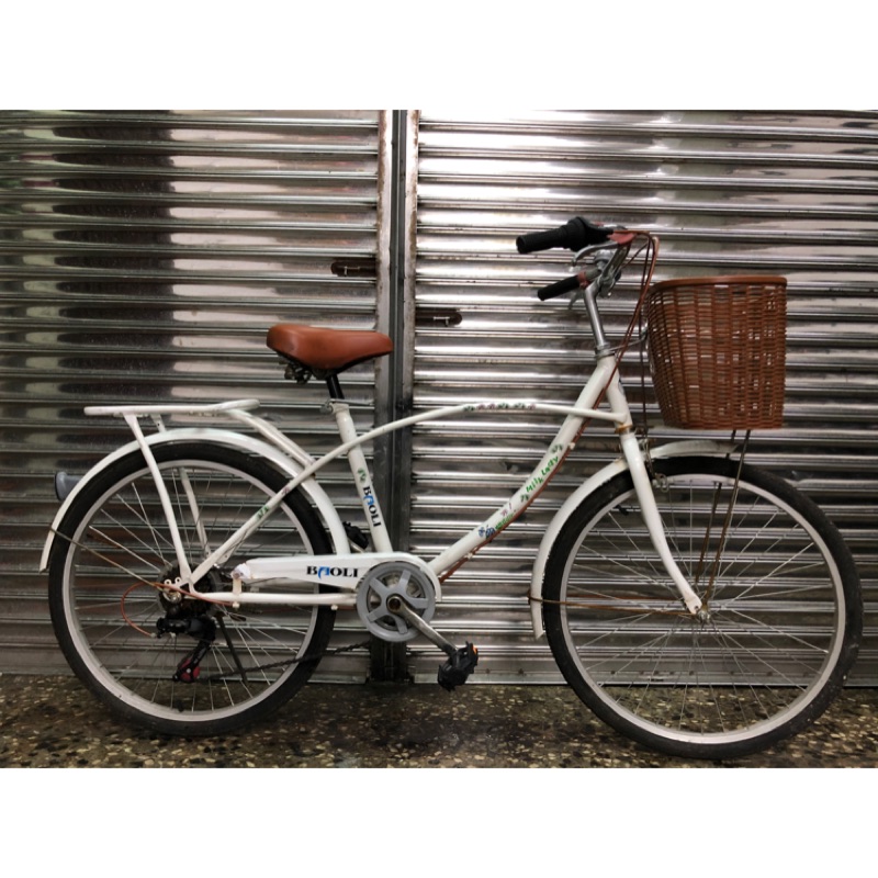 【 專業二手腳踏車買賣 】BAOLI 中古淑女車 咖啡車 牛奶車 shimano 6段變速淑女車