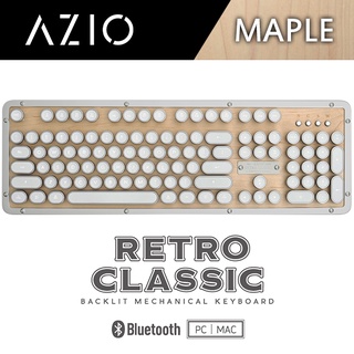 AZIO RETRO CLASSIC MAPLE 楓木 白光 Typelit 軸 復古打字機鍵盤 官方授權旗鑑鑑店