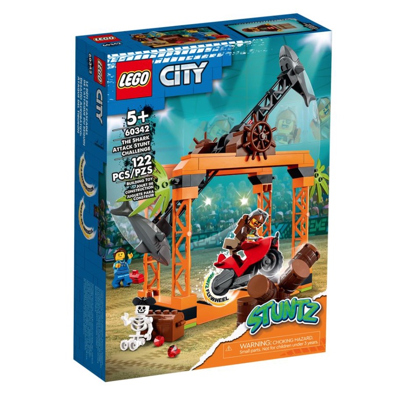 &lt;積木總動員&gt; LEGO 60342 City 鯊魚攻擊特技挑戰組 外盒26*19*6cm 122pcs