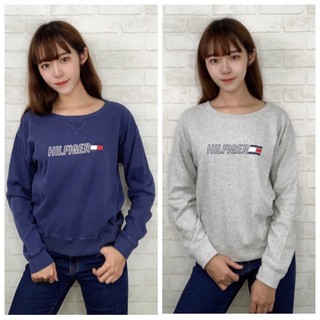 【New START精品服飾-員林】零碼出清 Tommy Hilfiger 女款 字母國旗logo 大學T 圓領長袖上衣