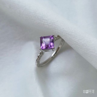 【非銀不可】紫水晶 純銀戒指 附國際證書