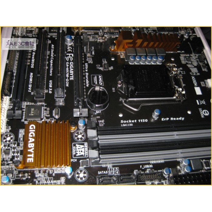 JULE 3C會社-技嘉 H97M-D3H H97/DDR3/超耐久/4KHD/經典款/良品/mATX/1150 主機板