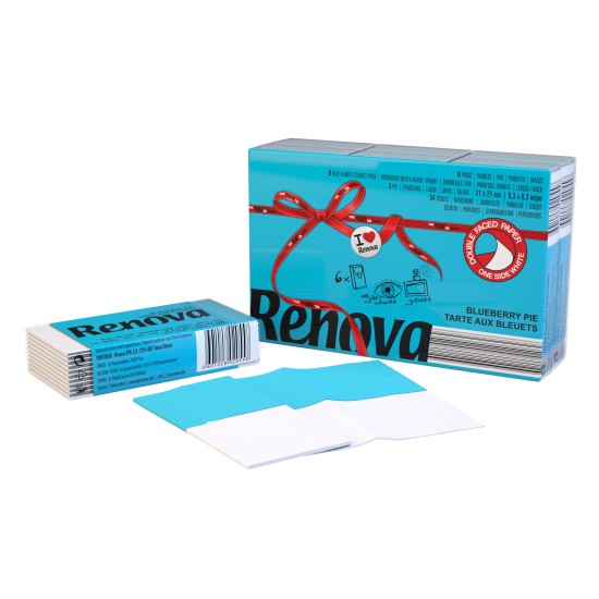 【RENOVA】葡萄牙進口天然彩色香氛紙手帕 彩色衛生紙 抗過敏 不掉屑 冰雪奇緣 艾莎藍 1組x6包x9張