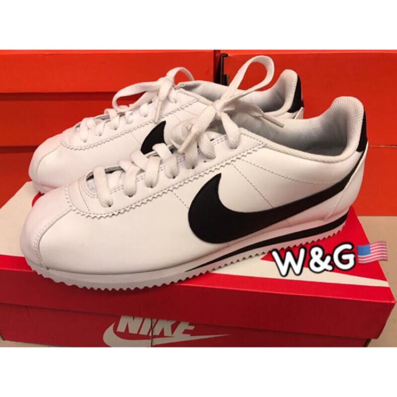 Nike🇺🇸保證正品美國購入 classic Cortez leather 經典白底黑勾全皮 阿甘球鞋 女款