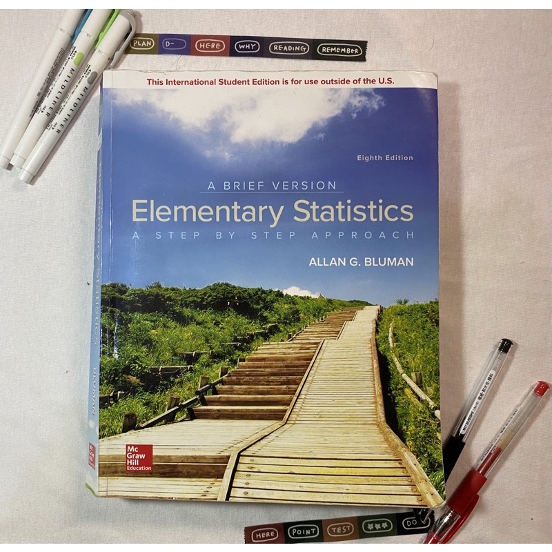 Elementary Statistics：A Brief Version 8／e Bluman（8版）統計學（9成新）