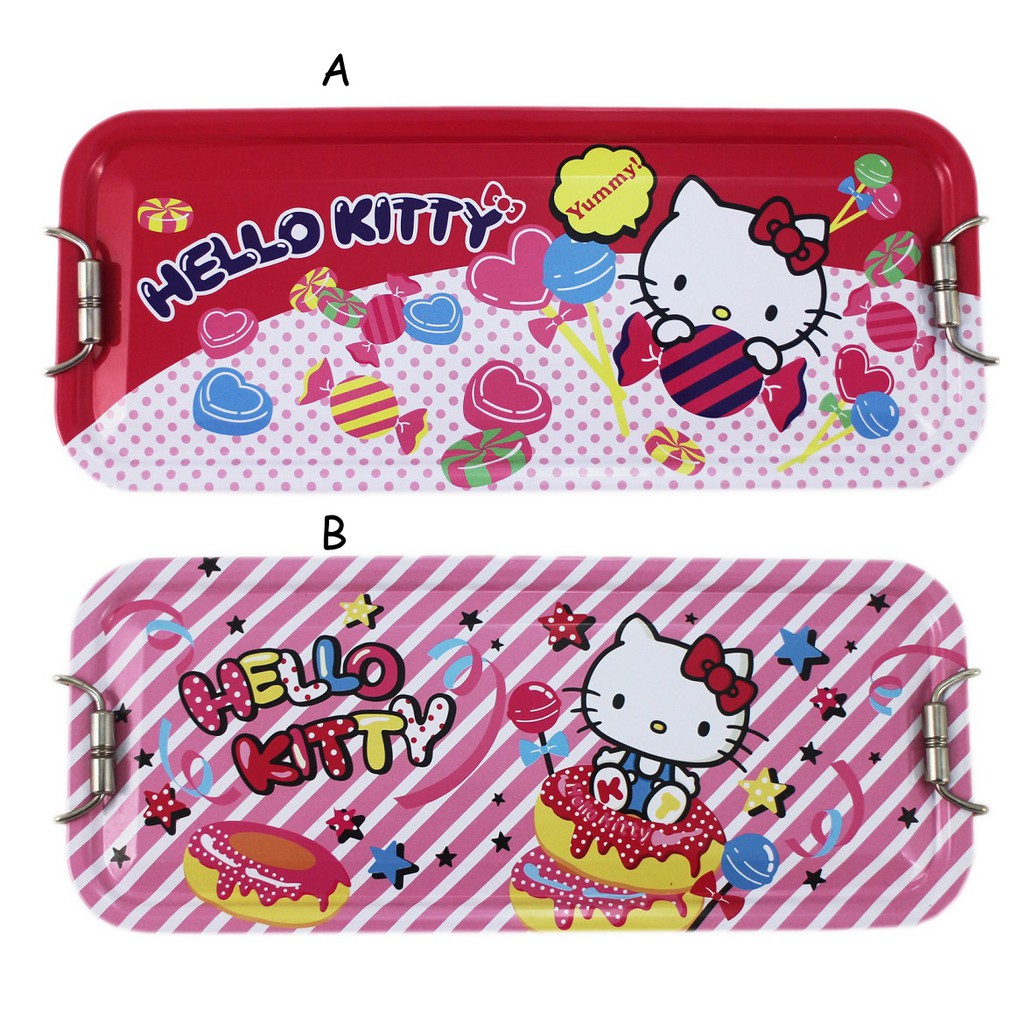 卡漫城 - Hello Kitty 鉛筆盒 2款選1 ㊣版 凱蒂貓 蝴蝶結 雙扣 雙層 大 馬口鐵盒 鐵筆盒 三麗鷗