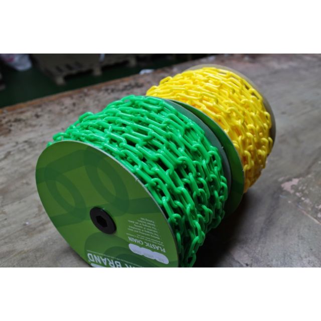（含稅）8mm/5mm*50米  砂石圍籬塑膠鏈/圍欄隔離/欄排隊欄/曬衣鏈/塑膠鏈/塑膠圍欄柱另購/-黃色/綠色/紅色