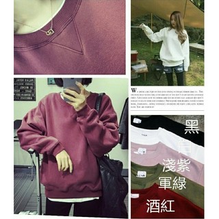 白.灰現貨秒出售完不再/實拍【JinG】休閒韓妞基本款🎀內刷毛素面大學T 長袖上衣