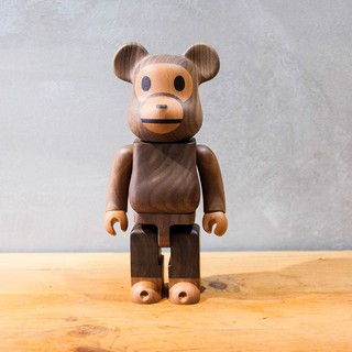 【車庫服飾】A BATHING APE BABY MILO BE@RBRICK 400% KARIMOKU 木頭熊