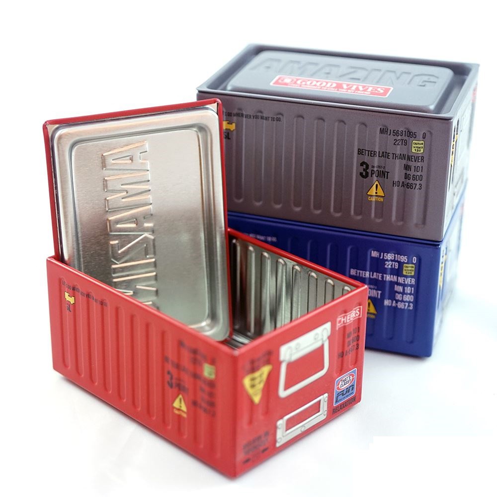 創意 迷你 貨櫃 鐵盒 收納盒 車庫造型 玩具 擺飾 道具 袖珍 貨櫃造型 收納箱 網拍 裝飾品