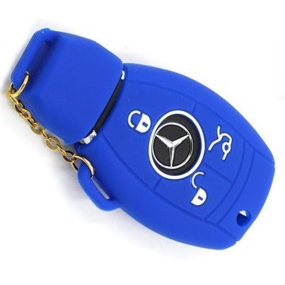 賓士 BENZ 矽膠 鑰匙套 鑰匙套 C級 E級 R級 S級 G級鑰匙套 果凍套 保護套汽車鑰匙套 藍色