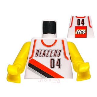 公主樂糕殿 LEGO 樂高 850692 NBA 拓荒者 身體 球衣 04 LOGO 白色 A205
