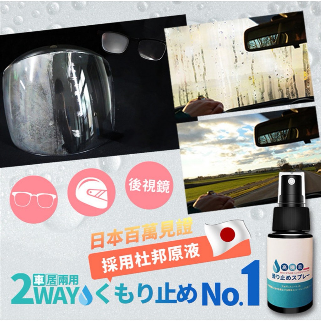 現貨 第二代【美國杜邦原液，濃度市售3倍！】高機能鏡面防霧劑30ml 防水氣噴劑