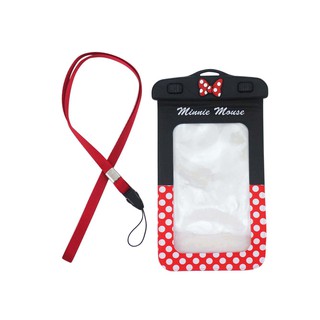 卡漫城 - Minnie 米妮 經典 5.5吋以內 手機套 ㊣版 附掛繩 手機 防水袋 潛水袋 戲水必備 防水套
