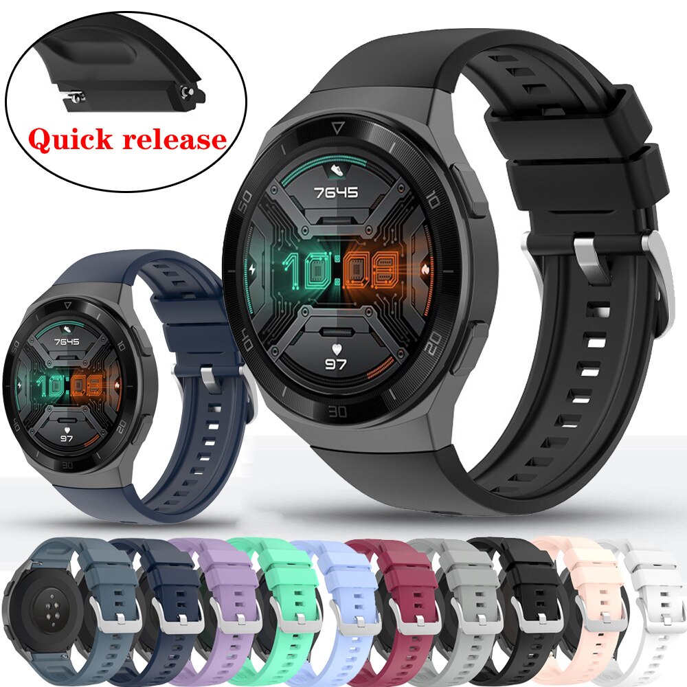 【TW】適用於華為 Gt2E 錶帶矽膠腕帶手鍊 22mm 錶帶錶帶, 適用於 Huawei Watch Gt 2e S