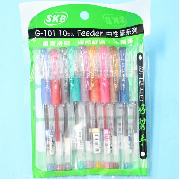 Skb中性筆g 101 10色入中性筆0 5mm 一小組10色入 定100 蝦皮購物
